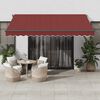 vidaXL Retractable Awning Burgundy, Anthracite