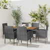 vidaXL Outdoor Dining Set Grey PE rattan, steel, solid acacia wood Compact
