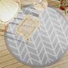 vidaXL Outdoor Carpet Grey Polypropylene Ø63.0 in Reversible Round