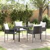 vidaXL Garden Dining Set 5 pcs Brown and Black PE Rattan