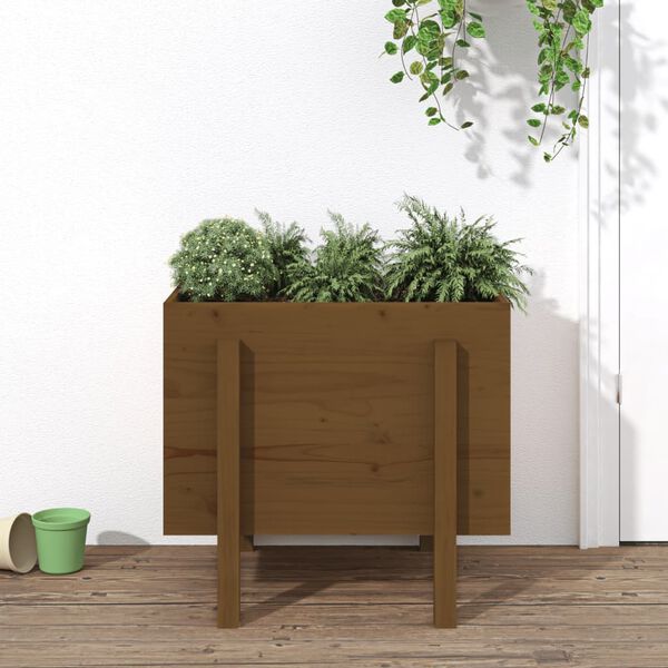 vidaXL Garden Planter Honey brown Solid pine wood Medium
