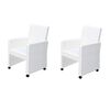 vidaXL Dining Chair Set of 2 White Cotton Standard Ergonomic