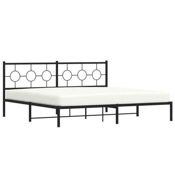 vidaXL Bed Frame Black Steel Full Bed Frame Rectangular Industrial