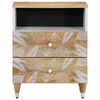vidaXL Bedside Cabinet Mango natural with white Solid mango wood Compact