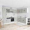 vidaXL Kitchen Cabinet Set Gray Sonoma Engineered wood and glass 14-piece