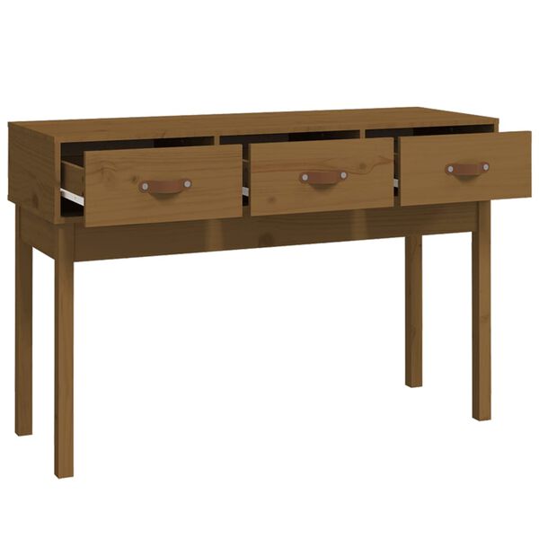 vidaXL Console Table Honey Brown Solid Pine Wood 45 in Storage
