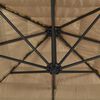 vidaXL Garden Parasol Brown 100% Polyester, Steel, Straw Large