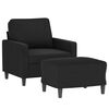 vidaXL Sofa Chair With Footstool Black