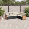 vidaXL Garden Sofa Set Black PE rattan, powder-coated steel, 100% polyester