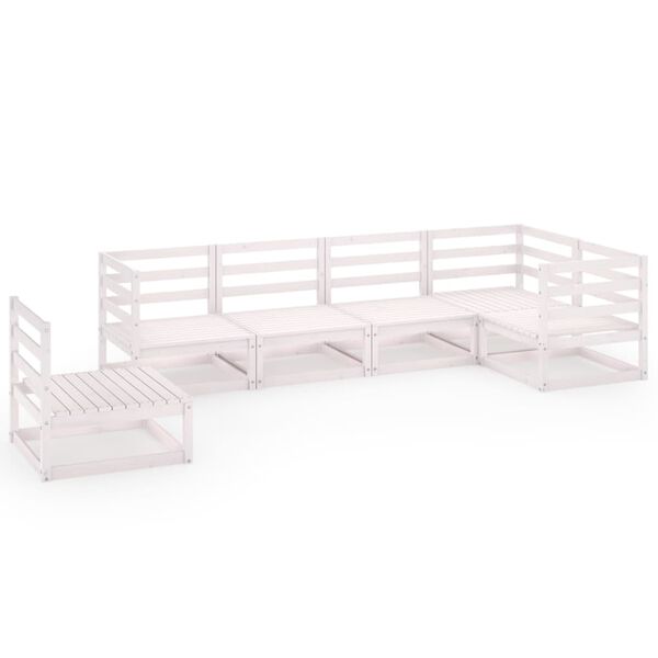 vidaXL Garden Lounge Set White Solid Pinewood Medium Modular