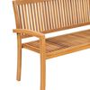 vidaXL Garden Bench Natural Teak Teak Wood, Polyester 3-seater Stackable