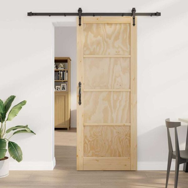 vidaXL Sliding Door ORKDAL Brown 32.68 x 83.07 in Solid Pine Wood