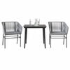 vidaXL Garden Dining Set Gray Poly rattan 2-seater Removable Covers