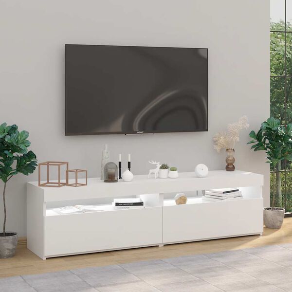 vidaXL TV Cabinet Set of 2 High gloss white Engineered wood TV Cabinet