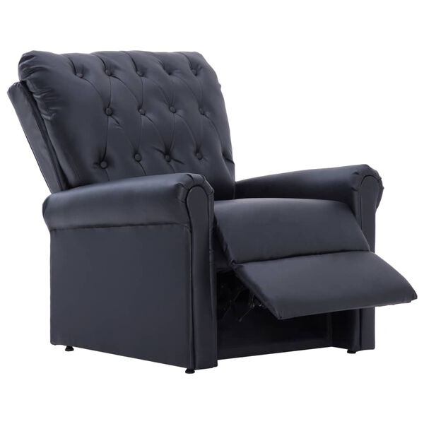 vidaXL Reclining Chair Black Faux leather, Cotton, Polyester, PVC Standard
