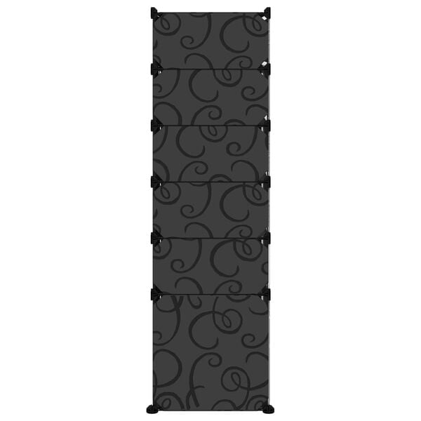 vidaXL Shoe Rack Black PP (Polypropylene), Steel 37 x 14.6 x 49.2 in