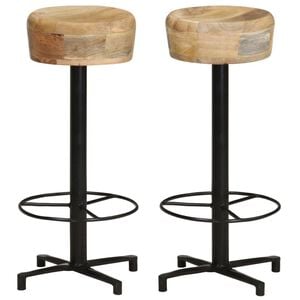 vidaXL Bar Stool Set of 2 Natural Wood