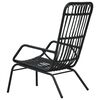 vidaXL Garden Chair Black Poly Rattan, Powder-Coated Steel Medium