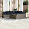 vidaXL 11 Piece Patio Sofa Set with Cushions Grey Poly Rattan (US only)