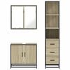 vidaXL Bathroom Furniture Set Sonoma Oak Engineered Wood, Metal Large