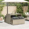 vidaXL 3 Piece Patio Dining Set with Cushions Light Grey Poly Rattan