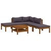 vidaXL Wooden Lounge Set Dark grey cushions