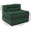 vidaXL Modular Sofa 3 pcs Green Fabric
