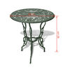 vidaXL Bistro Table And Chair Green Cast Aluminum Decorative Inlays