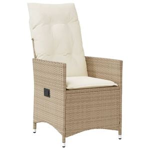 vidaXL Reclining Garden Chair Beige, Cream white