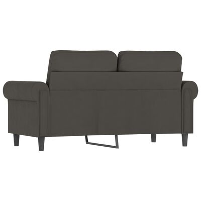vidaXL 2-Seater Sofa Dark Gray 47.2" Velvet