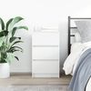 vidaXL Bedside Cabinet White Engineered Wood Bedside Cabinet Rectangular