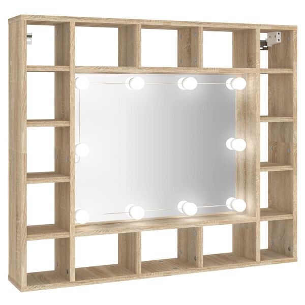 vidaXL Mirror Cabinet Sonoma Oak Engineered Wood, Glass Medium