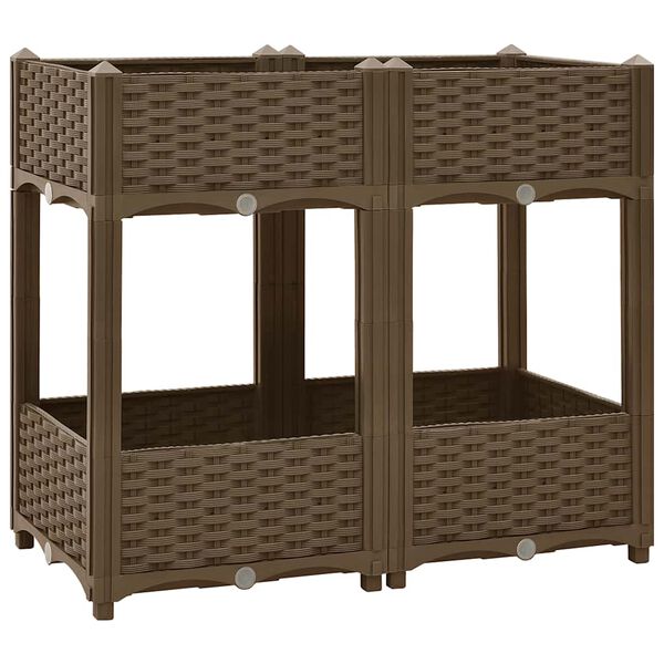 vidaXL Raised Bed Brown Polypropylene 31.5x15.7x28.0 in Durable