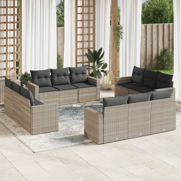 vidaXL Garden Sofa Set Light Grey