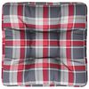 vidaXL Pallet Cushion Red check pattern 100% polyester 23.6x23.6 in