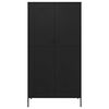 vidaXL Wardrobe Black Steel Large Wardrobe Rectangular Modern