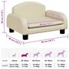 vidaXL Dog Bed Cream 50x40 x 11.8 " Faux Leather
