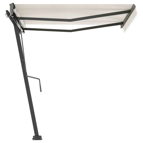 vidaXL Freestanding Manual Retractable Awning 118.1"x98.4" Cream