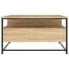vidaXL Coffee Table Sonoma Oak Engineered Wood, Metal Frame 31.5 in