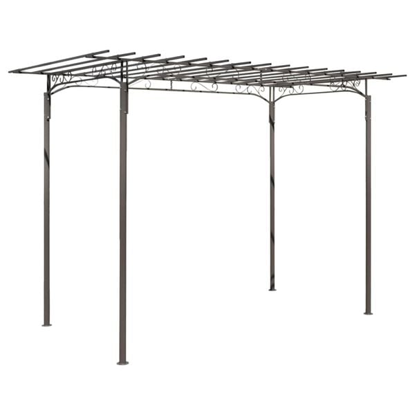 vidaXL Garden Arch Brown Steel Large Decorative Inlays Garden Arch