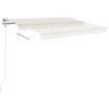 vidaXL Retractable Awning Cream Aluminium, Iron, Polyester with PU coating