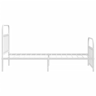 vidaXL Metal Bed Frame with Headboard and Footboard White 39.4"x74.8" Twin