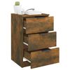 vidaXL Bedside Cabinet Smoked Oak Engineered Wood Medium Bedside Cabinet