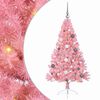 vidaXL Artificial Pre-lit Christmas Tree with 150 LEDs Pink 59.1" PVC