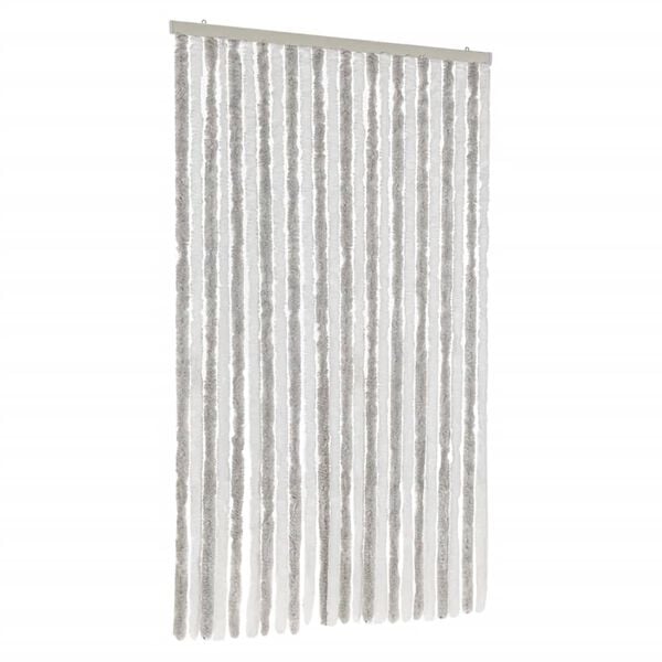vidaXL Fly Curtain Light Grey and White 39.4x90.6" Chenille