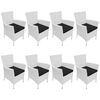 vidaXL Outdoor Furniture Set Cream White