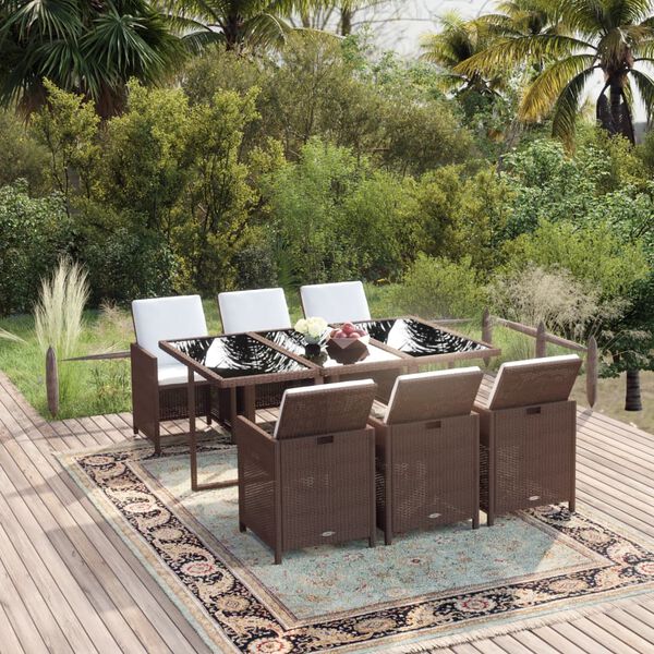 vidaXL Garden Dining Set Brown