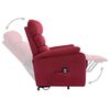 vidaXL Power Lift Massage Recliner Wine Red 100% Polyester, Iron Standard