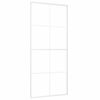vidaXL Sliding Door Frosted ESG Glass and Aluminum 35.4"x80.7" White