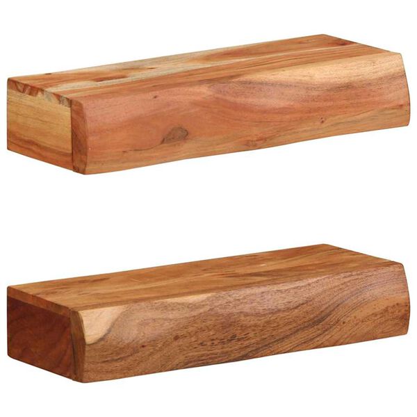 vidaXL Wall Shelves 2 pcs 15.7"x6.7"x3.1" Solid Wood Acacia
